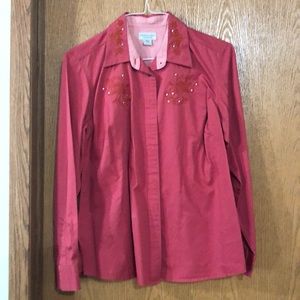 Off orange western button down shirt